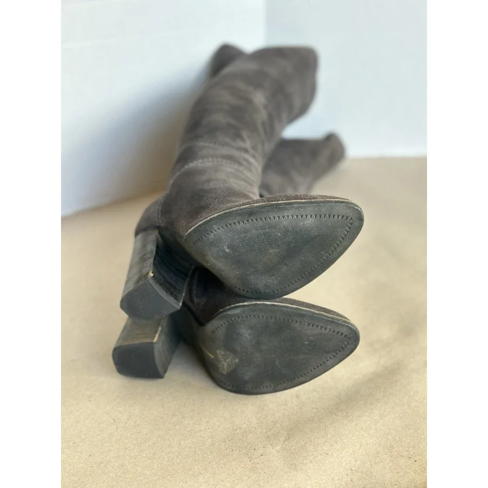 Dolce Vita Over the Knee Suede Boots Dark Gray Leather Size 6 OTK‎ 25